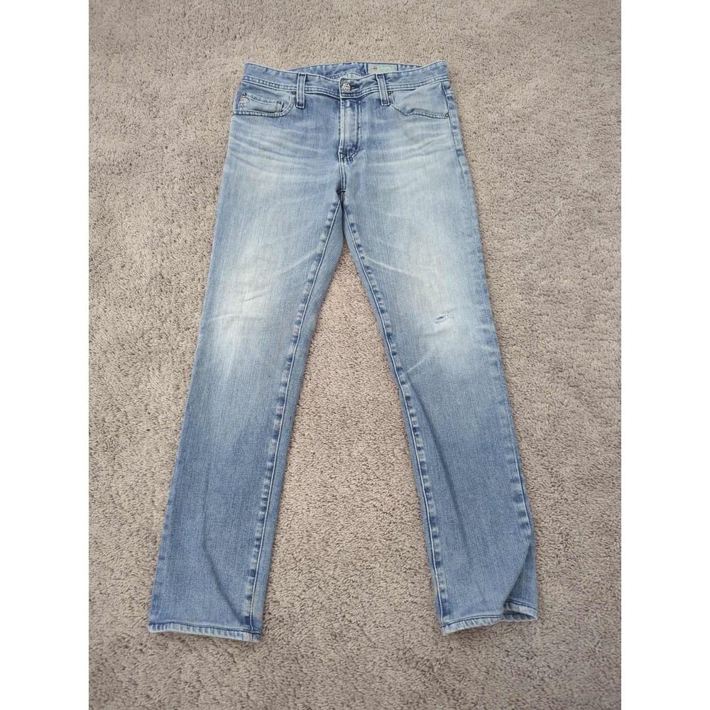 AG Adriano Goldschmied Jeans Mens 32 x 33 Blue Straight Slim Denim 360